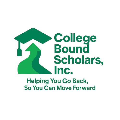 College Bound Scholars, Inc. logo with graduation cap and tagline Helping You Go Back, So You Can Move Forward